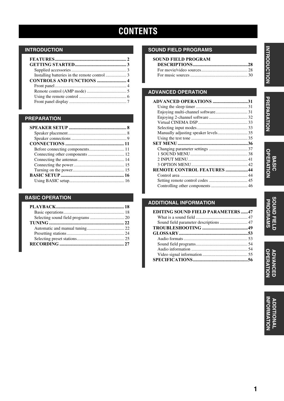 Yamaha RX-SL80 User Manual | Page 5 / 62