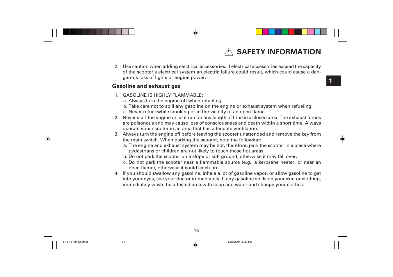 Q safety information | Yamaha YW50T User Manual | Page 13 / 77