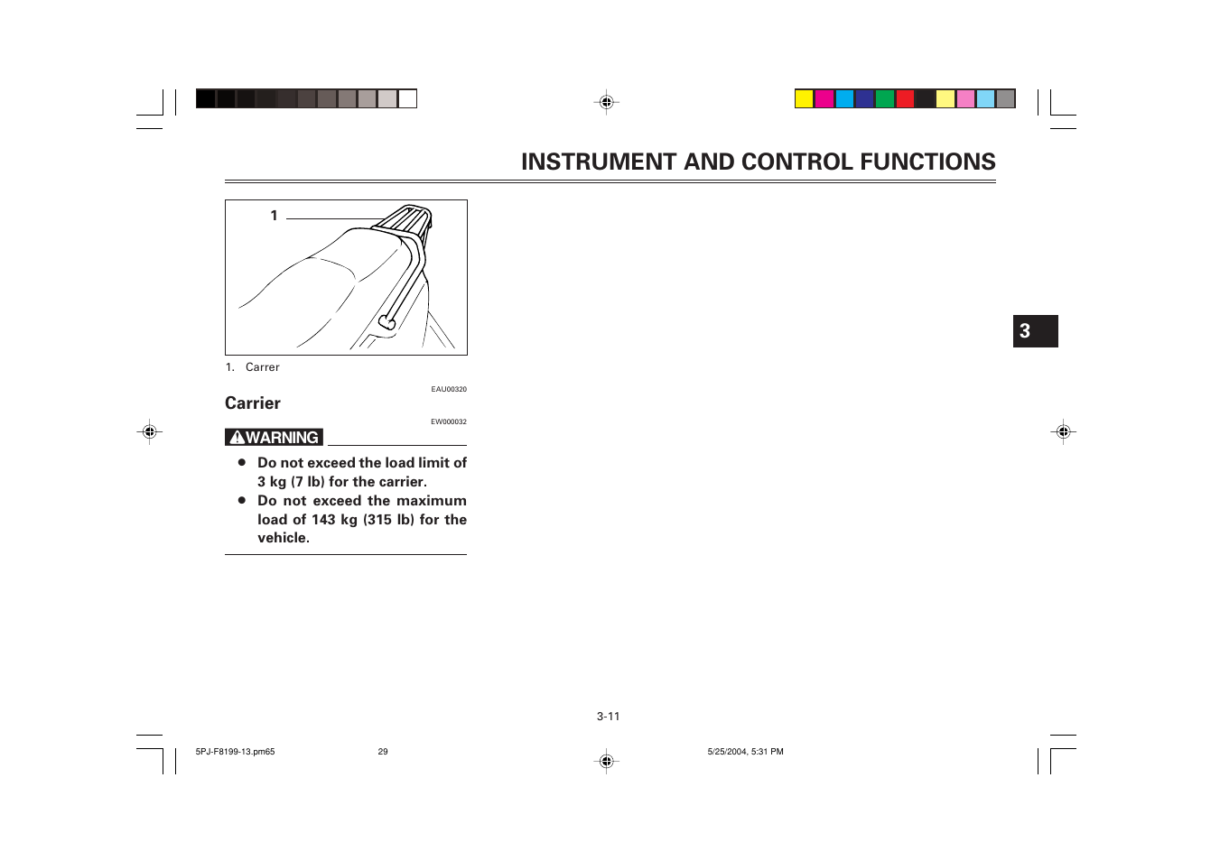 Instrument and control functions | Yamaha YW50T User Manual | Page 30 / 77