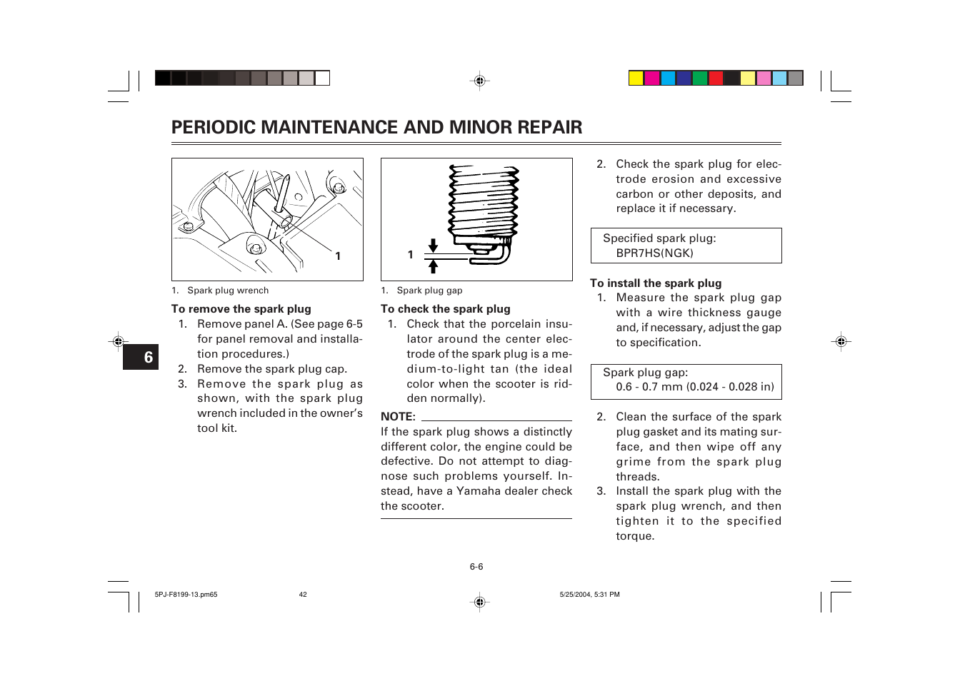 Periodic maintenance and minor repair | Yamaha YW50T User Manual | Page 43 / 77