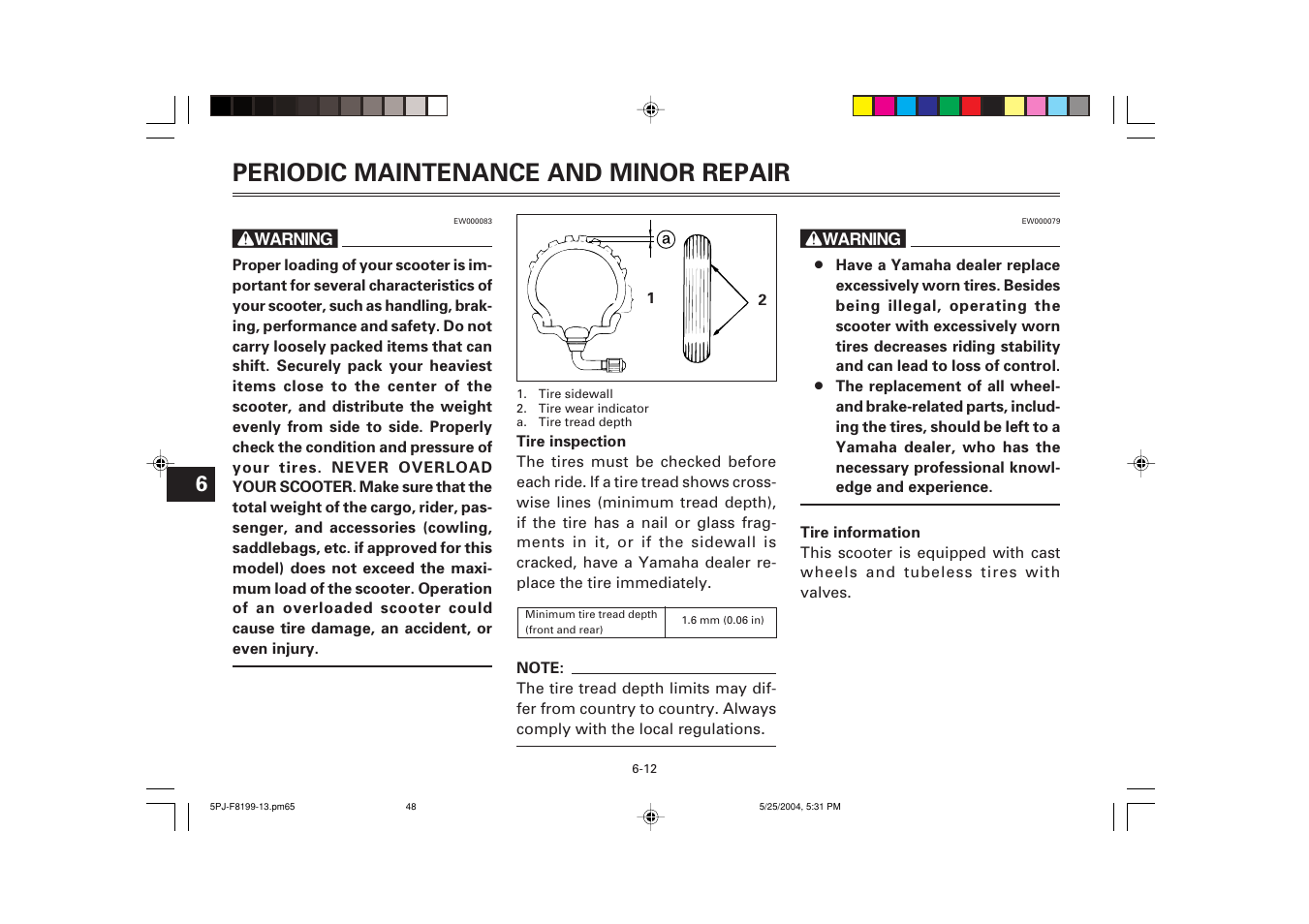 Periodic maintenance and minor repair | Yamaha YW50T User Manual | Page 49 / 77