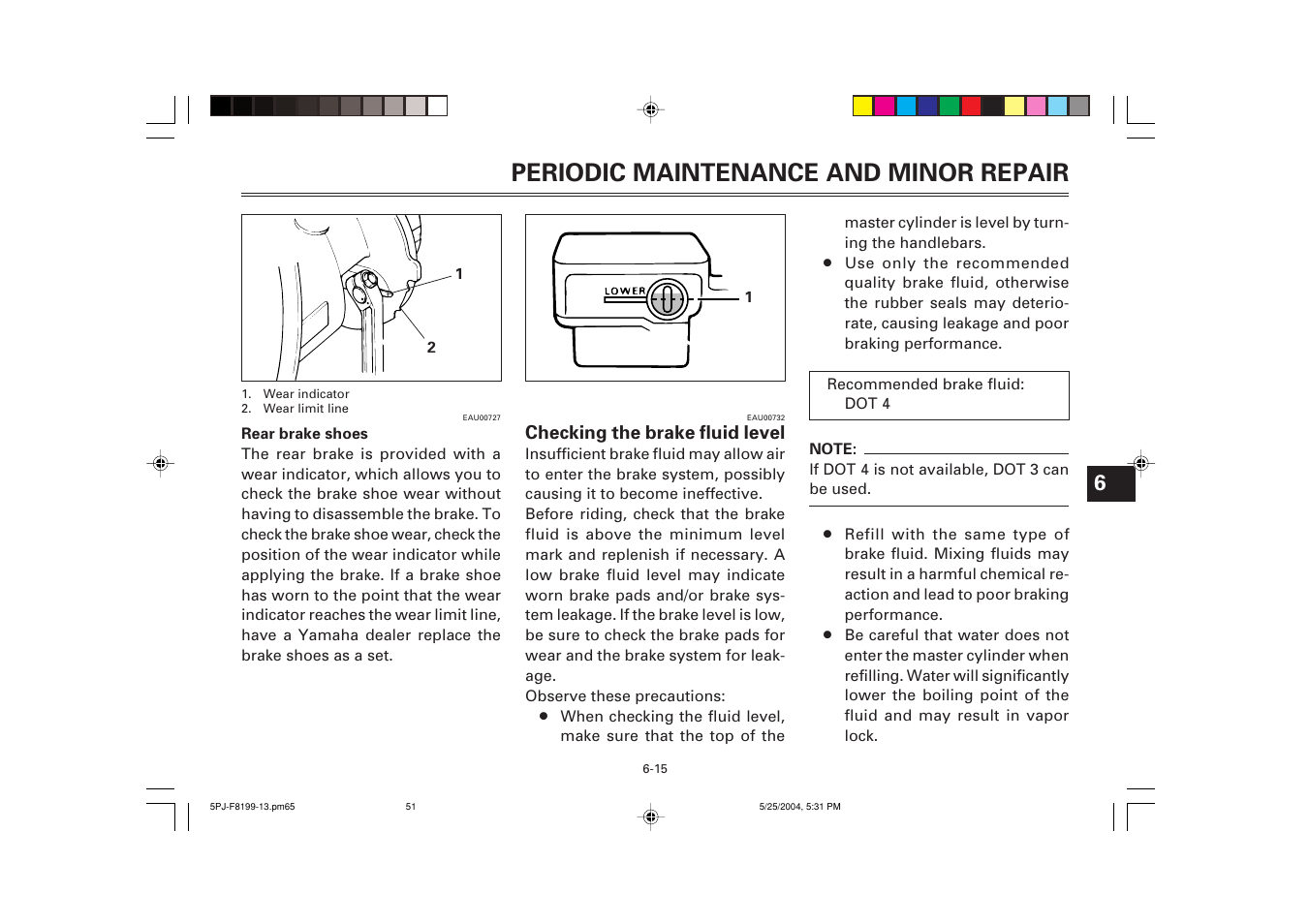 Periodic maintenance and minor repair | Yamaha YW50T User Manual | Page 52 / 77