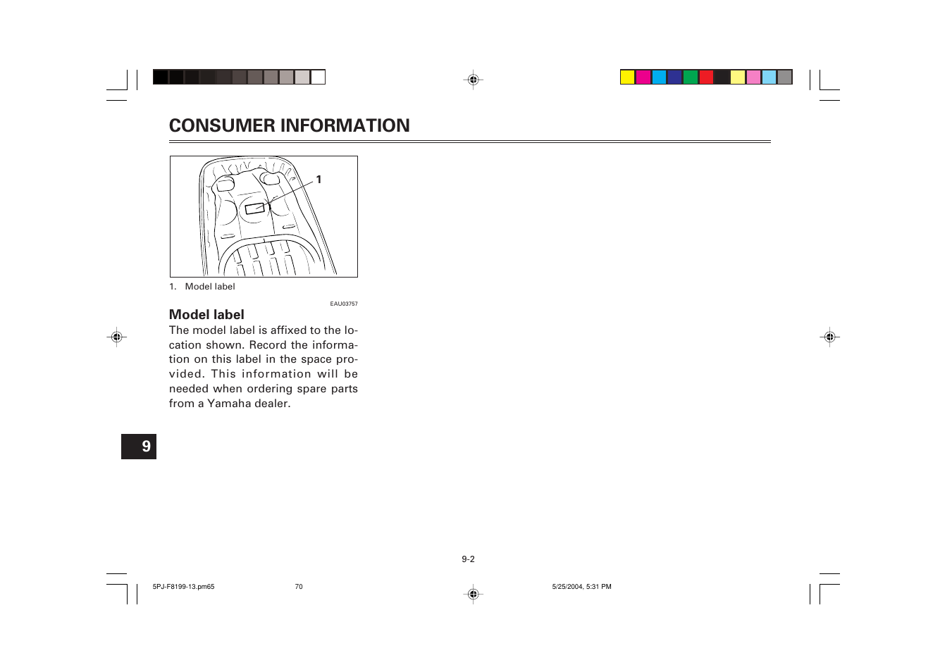 Consumer information | Yamaha YW50T User Manual | Page 70 / 77