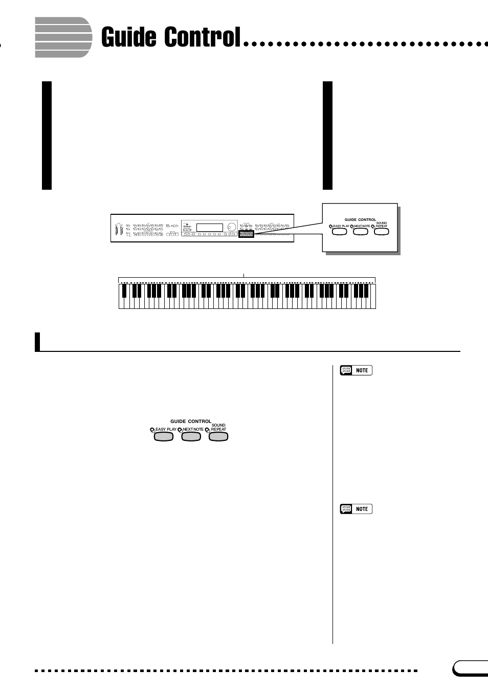 Guide control, Guide methods and piano roll, Practicing the timing: easy play | Yamaha CVP-103M  EN User Manual | Page 105 / 178