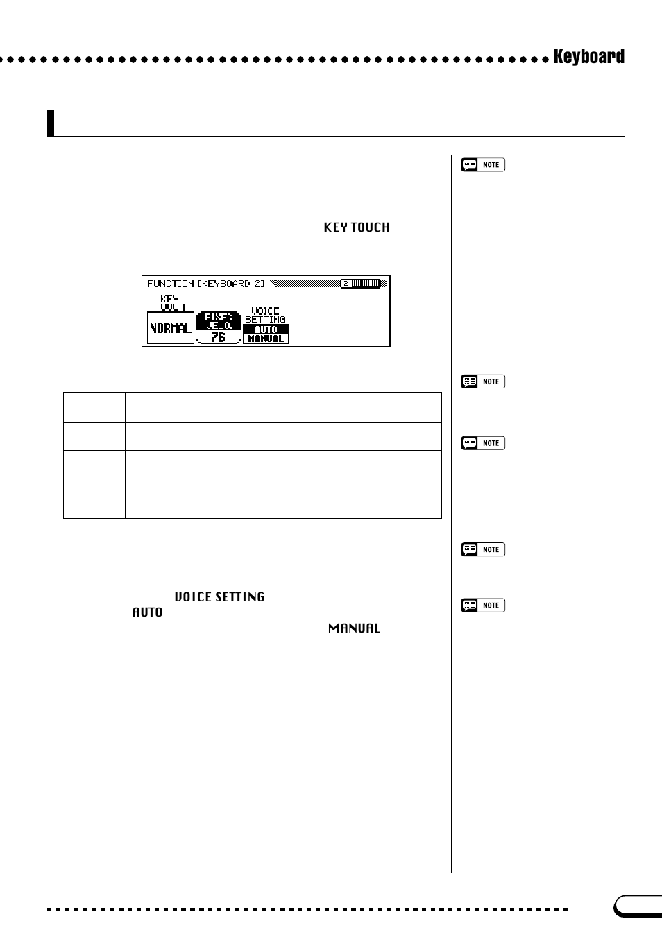 Function [keyboard 2] display — page 2, Keyboard, Key touch & fixed velocity | Voice setting | Yamaha CVP-103M  EN User Manual | Page 137 / 178