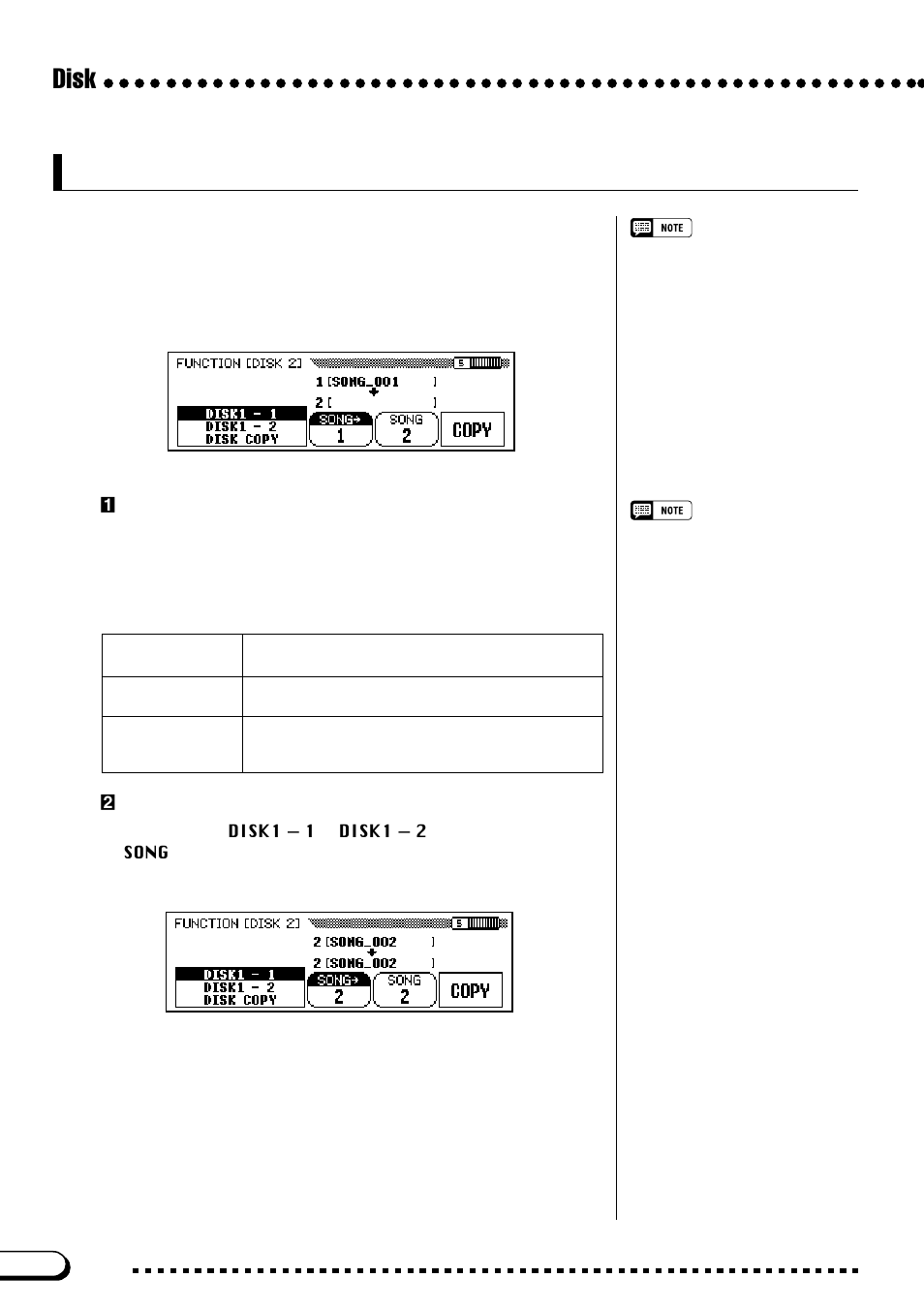 Function [disk 2] display — page 5, Disk, Song copy & disk copy | Yamaha CVP-103M  EN User Manual | Page 142 / 178