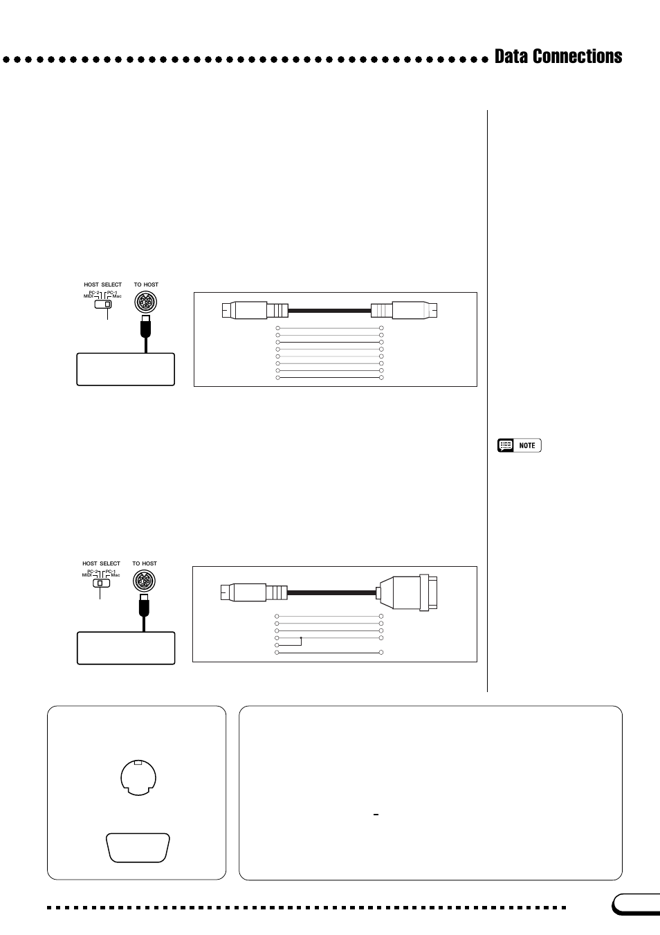 Data connections, Connecting to an ibm-pc/at series computer, Connector pin numbers | Mac” cable connections, Pc-2” cable connections, A:\driver\readme_e.txt a:\driver\licensee.txt | Yamaha CVP-103M  EN User Manual | Page 161 / 178