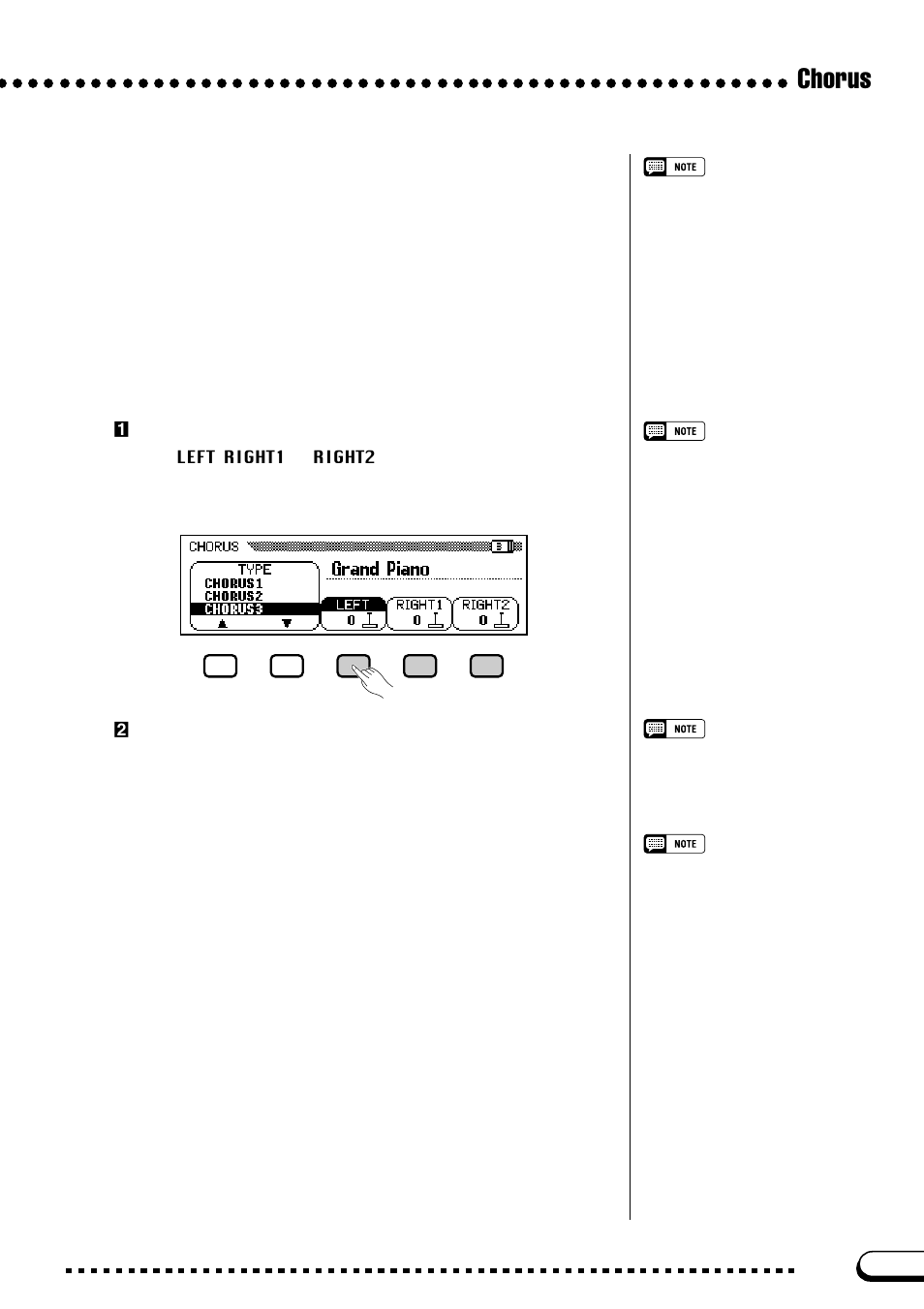 Chorus, Setting the chorus depth for each part | Yamaha CVP-103M  EN User Manual | Page 45 / 178