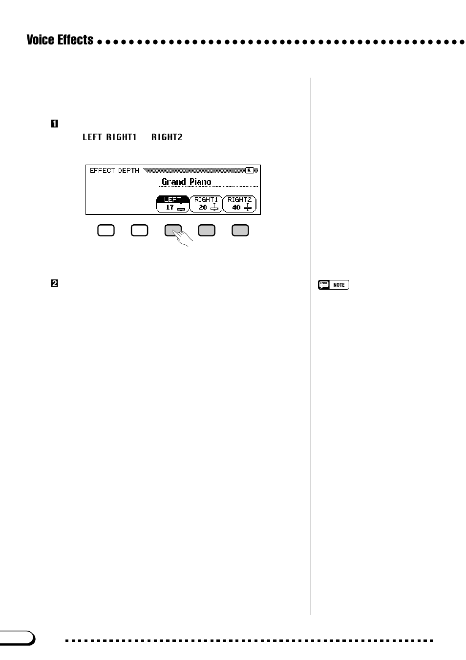 Voice effects, Setting the effect depth for each part | Yamaha CVP-103M  EN User Manual | Page 48 / 178