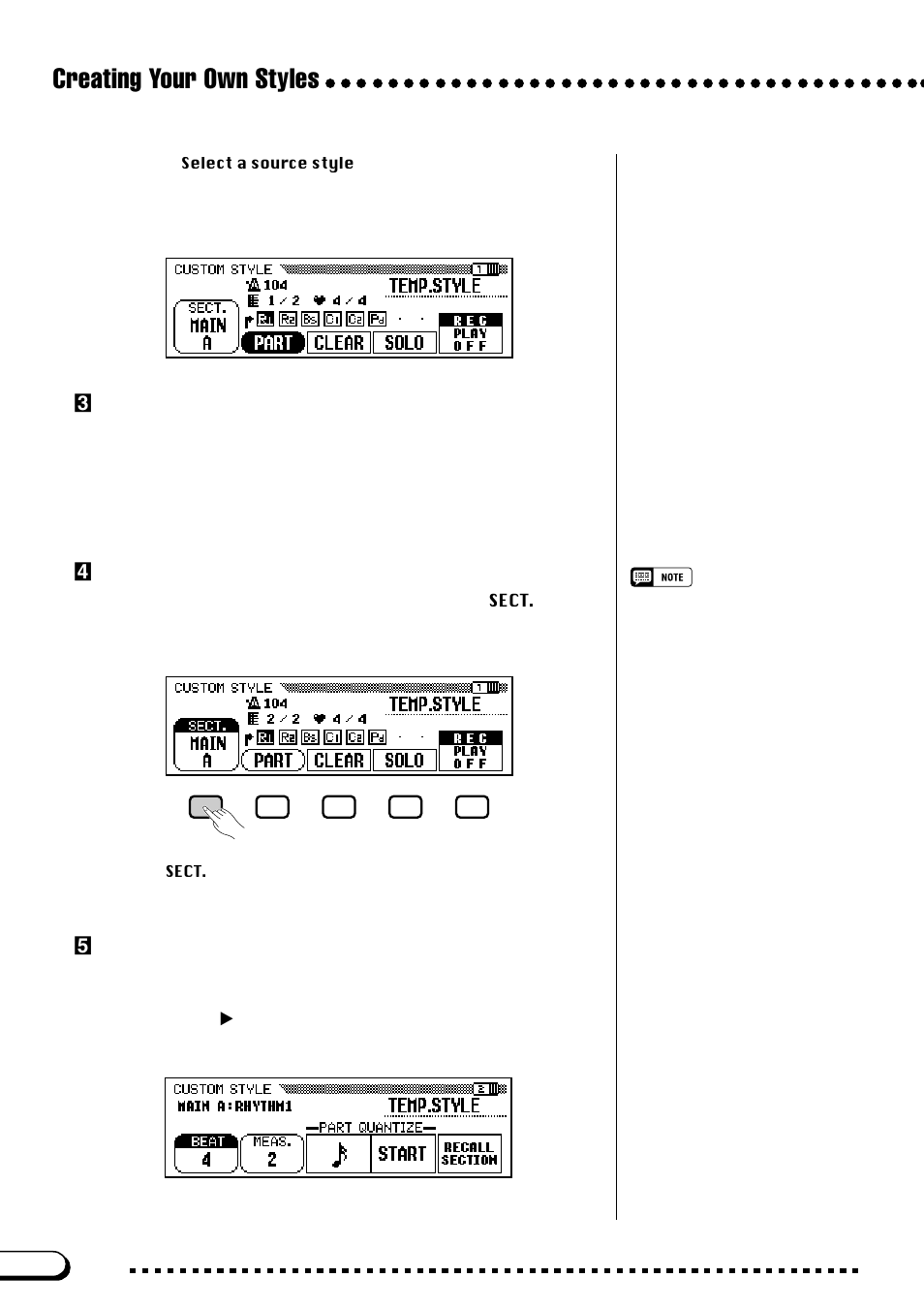 Creating your own styles, Cselect a source style | Yamaha CVP-103M  EN User Manual | Page 74 / 178