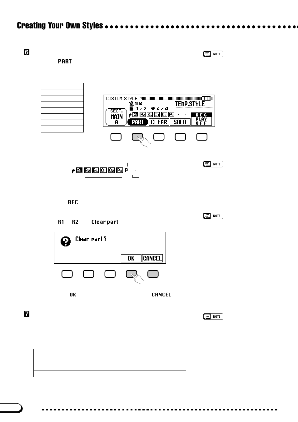 Creating your own styles, Nselect the part you want to record, Mselect the voice for the part | Yamaha CVP-103M  EN User Manual | Page 76 / 178