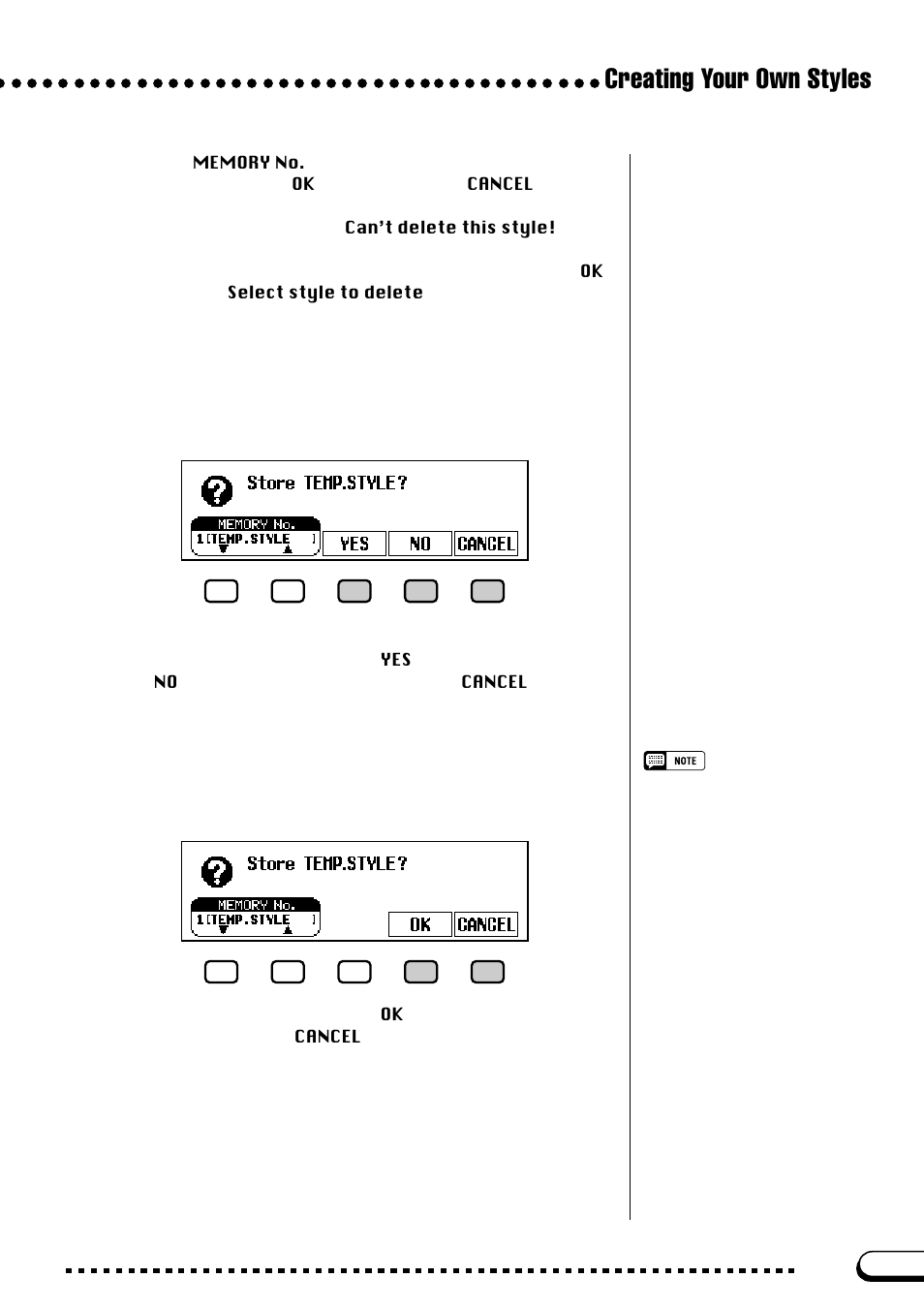 Creating your own styles | Yamaha CVP-103M  EN User Manual | Page 85 / 178