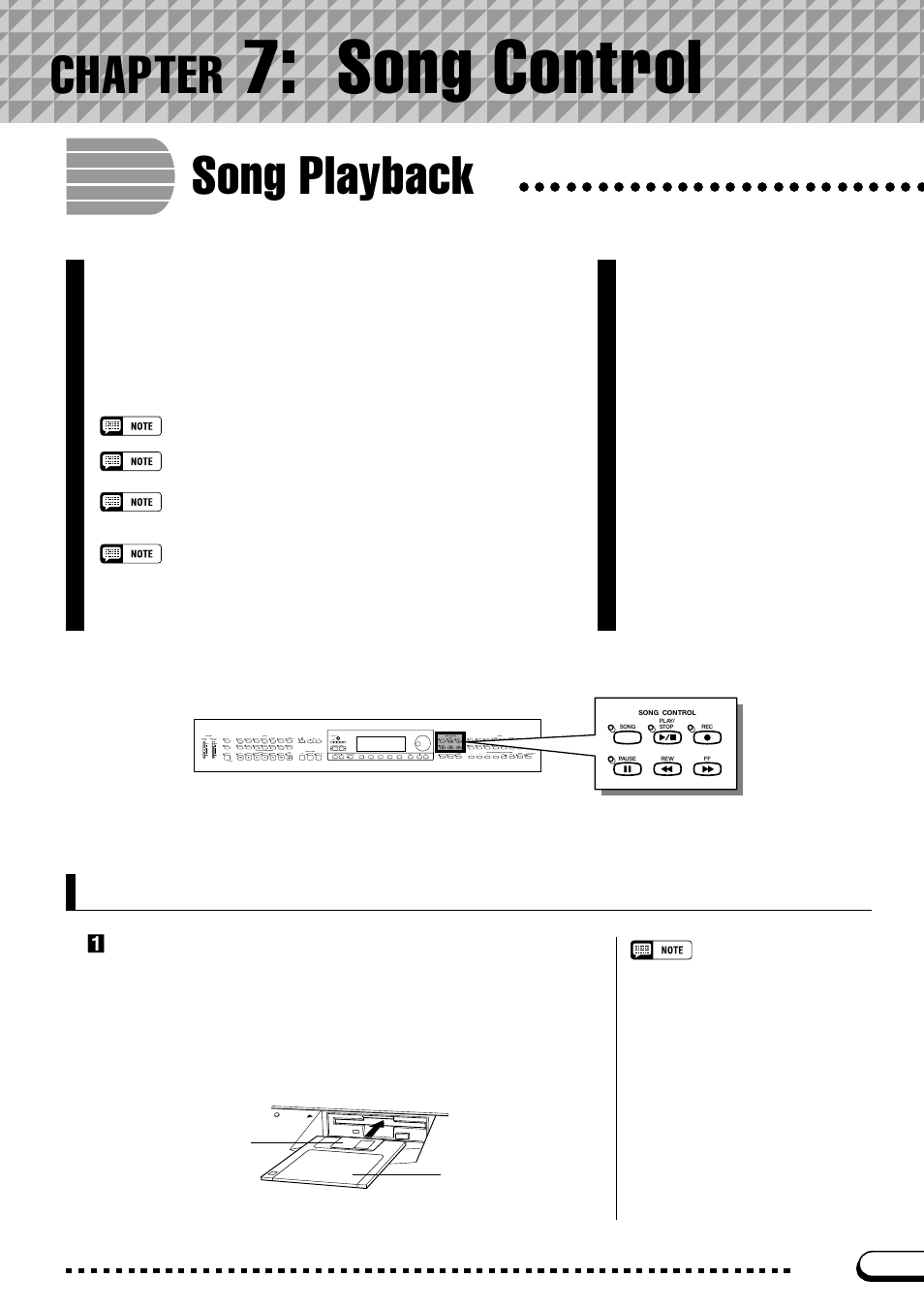 Chapter 7: song control, Song playback, Chapter 7 | Song control, Chapter, Zenter the song play mode | Yamaha CVP-103M  EN User Manual | Page 93 / 178