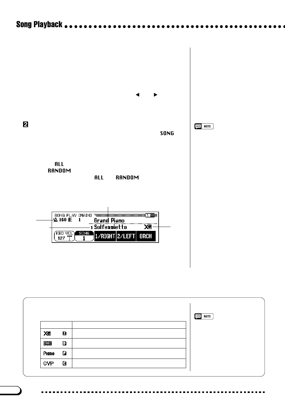 Song playback, Xselect a song number | Yamaha CVP-103M  EN User Manual | Page 94 / 178