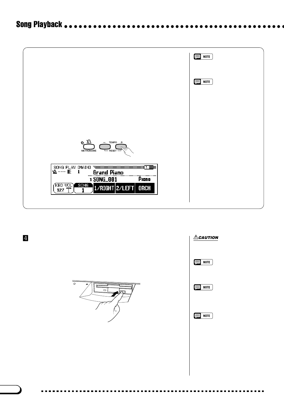 Song playback, Veject the disk | Yamaha CVP-103M  EN User Manual | Page 96 / 178