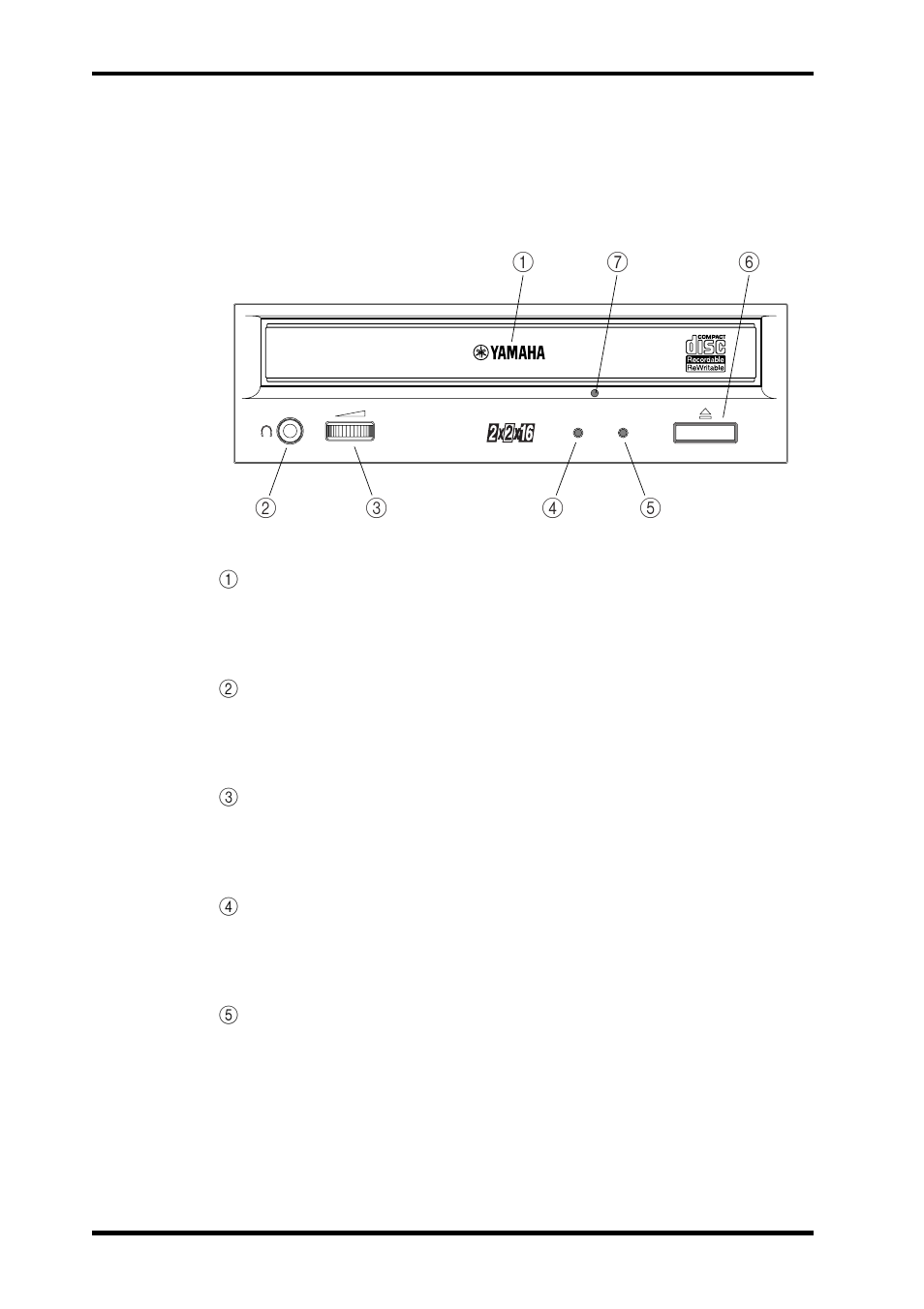 Front panel, Chapter 3 - operation | Yamaha CRW2216E-NB User Manual | Page 18 / 25