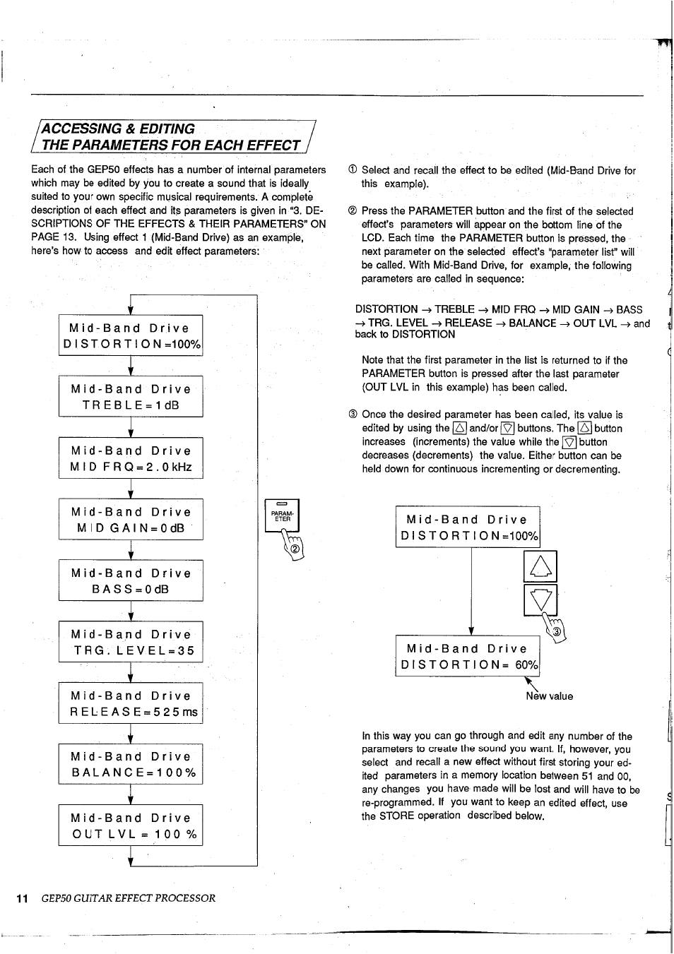 Accessing & editing the parameters for each effect | Yamaha GEP50 User Manual | Page 10 / 100