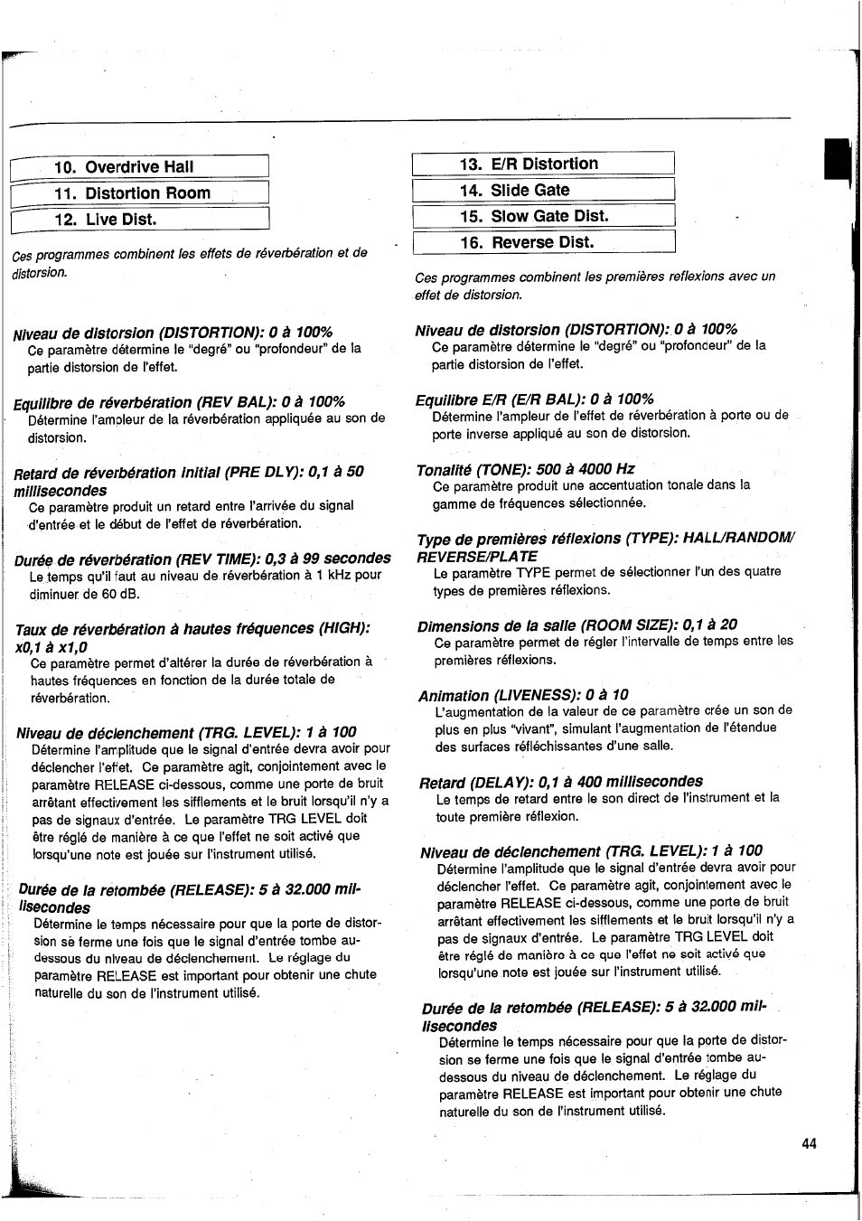 Distorsion | Yamaha GEP50 User Manual | Page 43 / 100