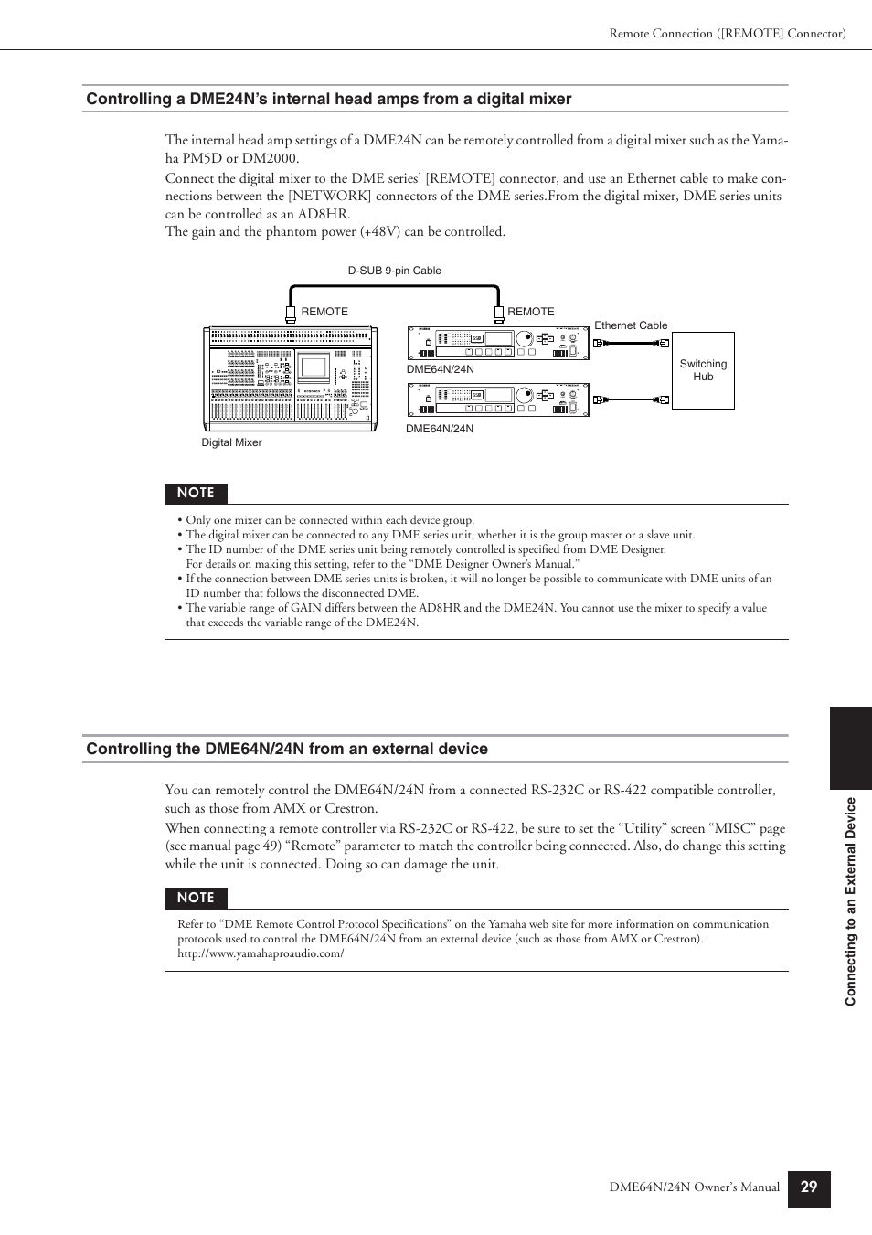 Controlling the dme64n/24n from an external device | Yamaha DME64N User Manual | Page 29 / 80