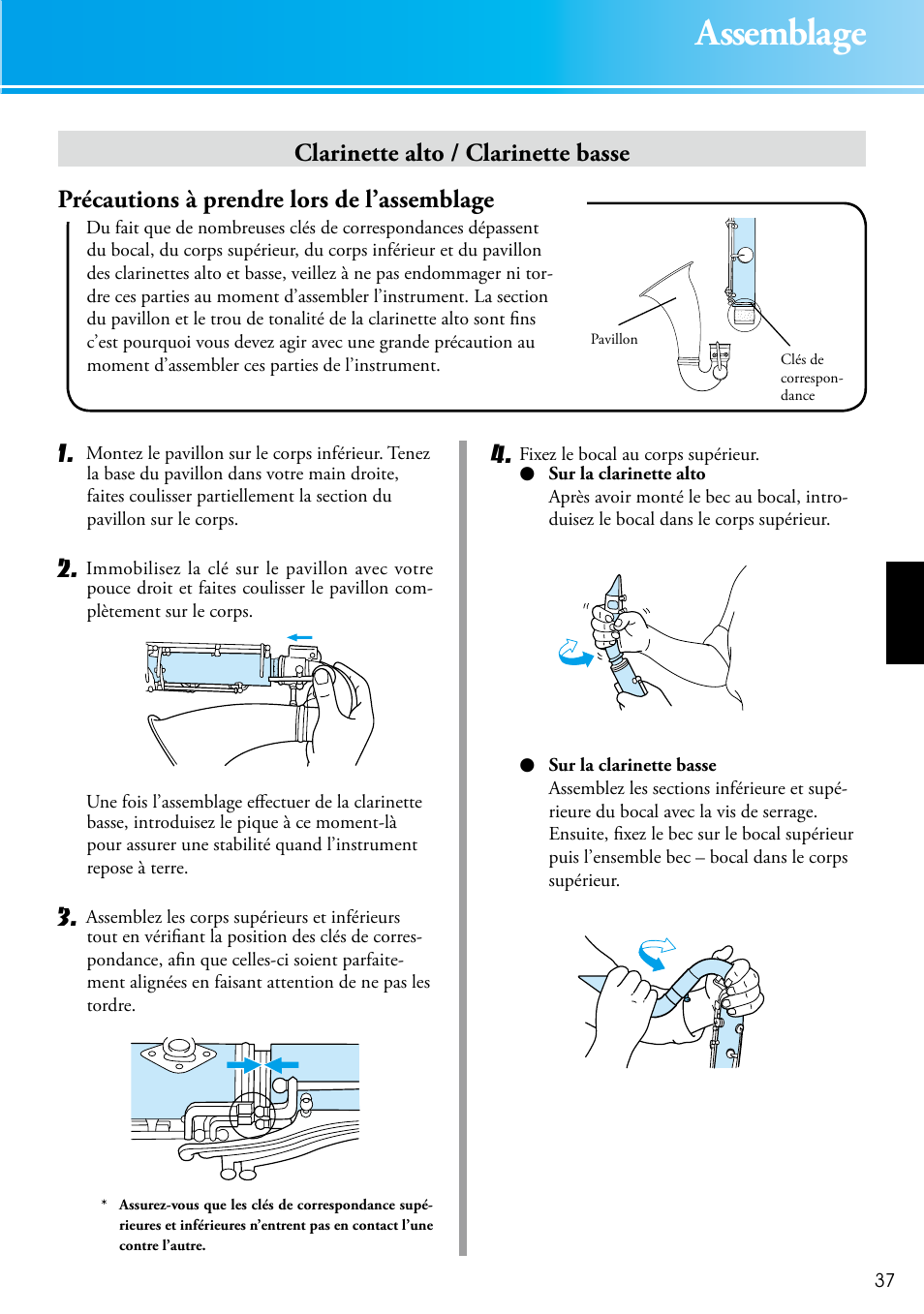 Assemblage | Yamaha Clarinet 2428440 User Manual | Page 7 / 14