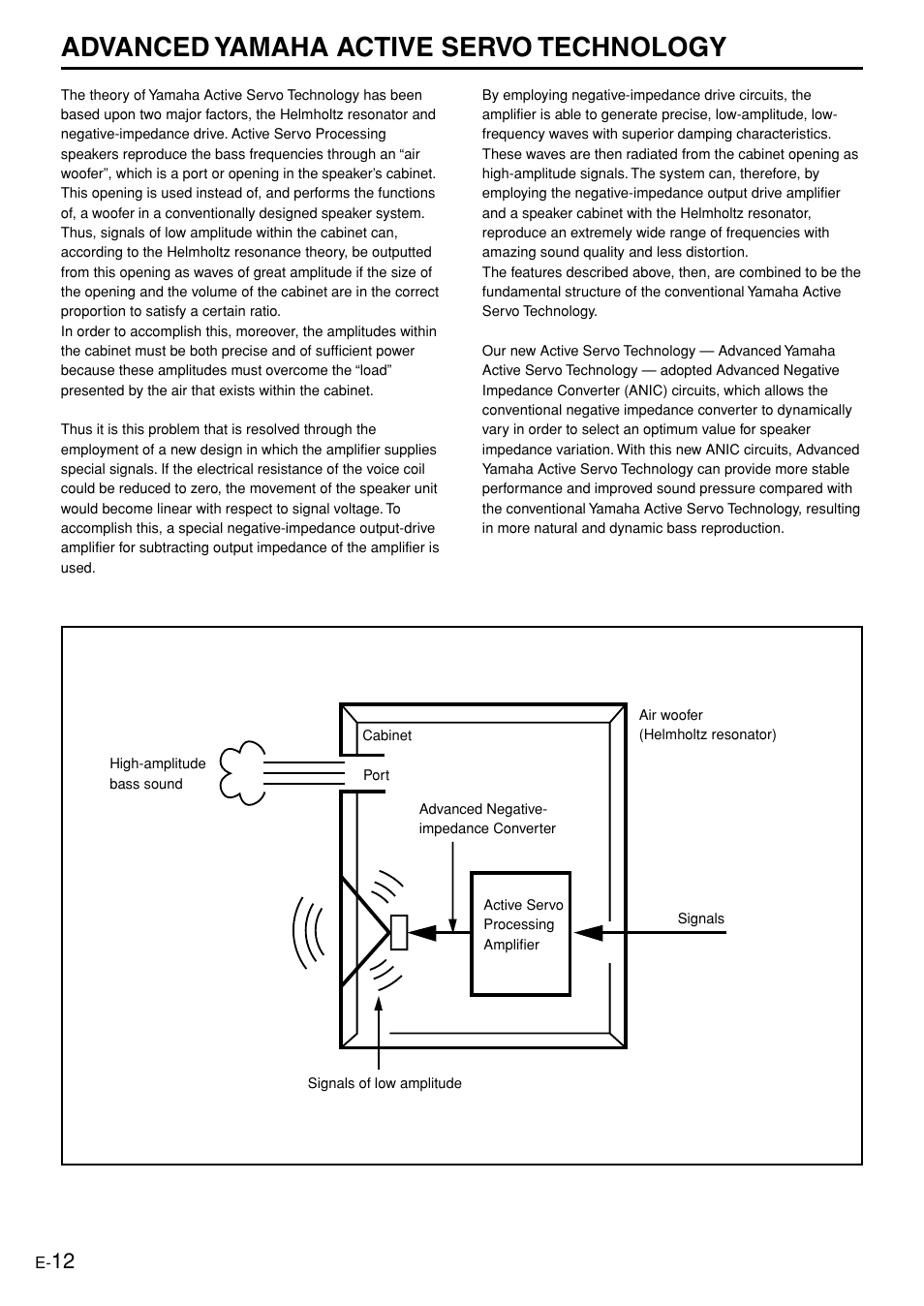 Advanced yamaha active servo technology | Yamaha YST-SW005 User Manual | Page 16 / 19