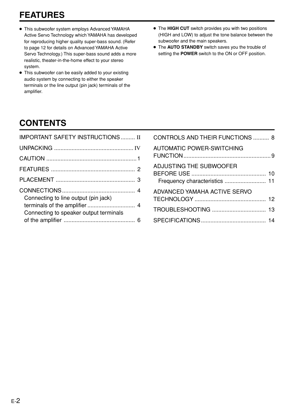 Yamaha YST-SW005 User Manual | Page 6 / 19