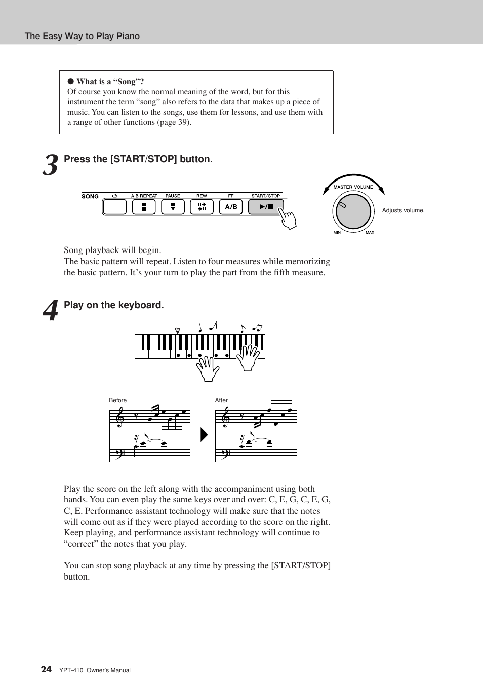 Yamaha YPT-410 User Manual | Page 24 / 127