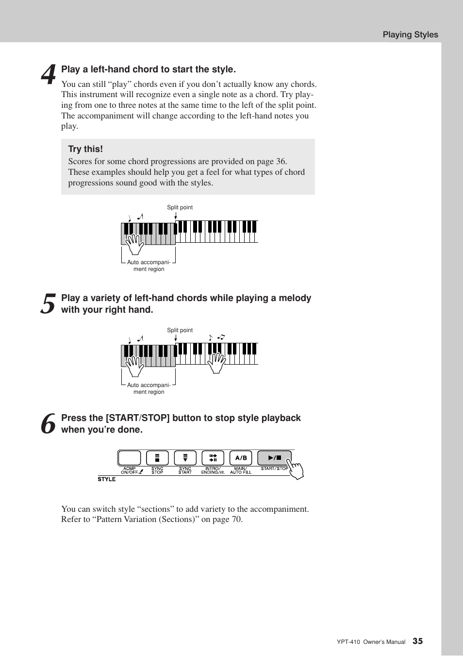 Yamaha YPT-410 User Manual | Page 35 / 127