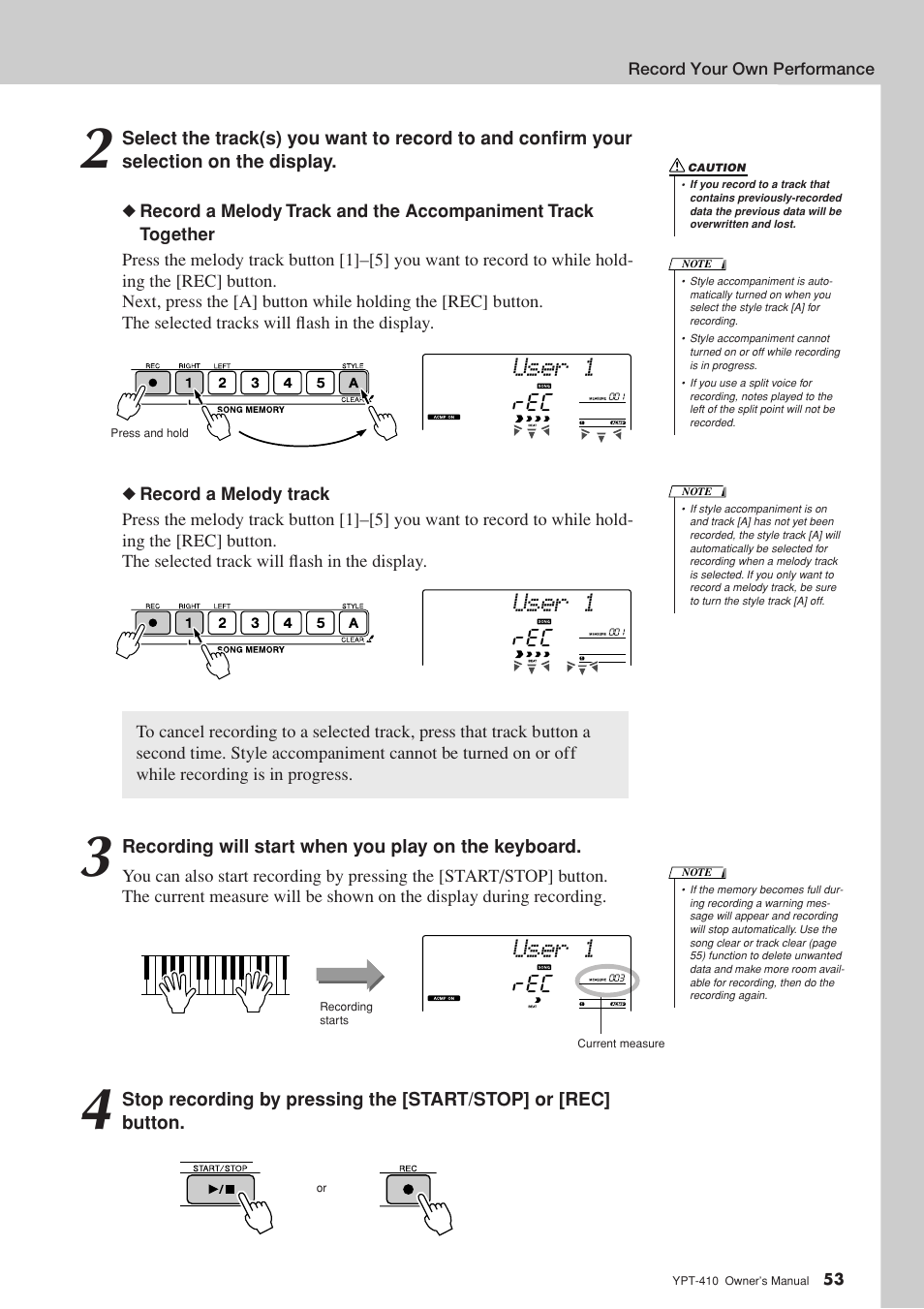 User 1 | Yamaha YPT-410 User Manual | Page 53 / 127