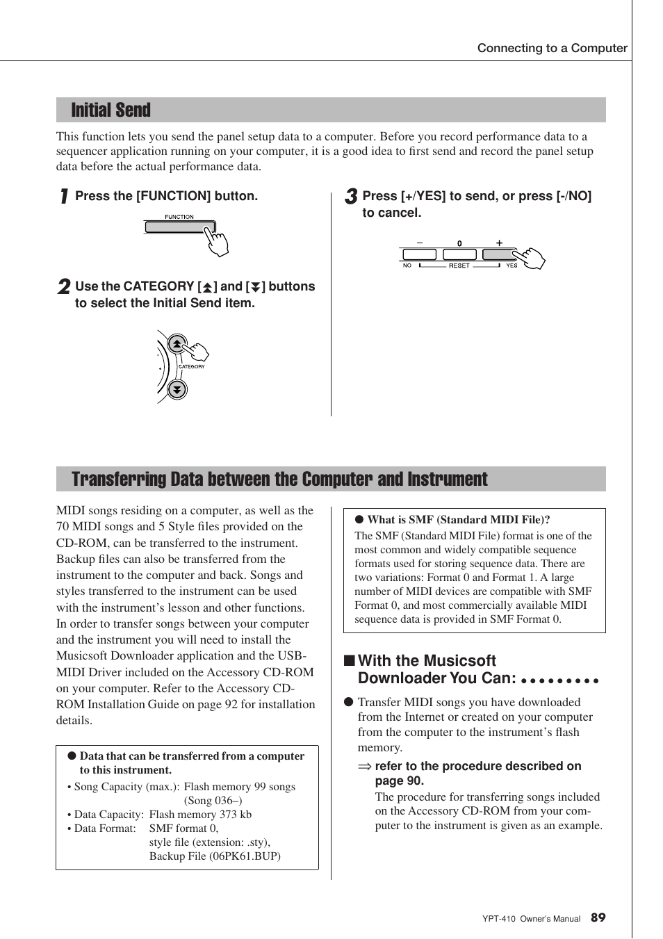 Initial send | Yamaha YPT-410 User Manual | Page 89 / 127