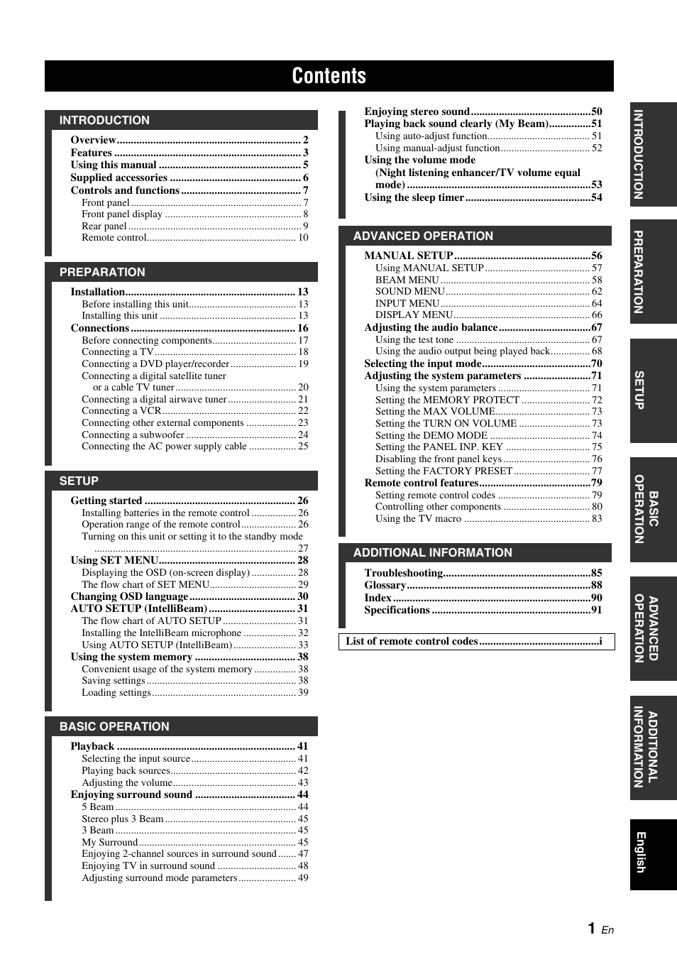 Yamaha YSP-500 User Manual | Page 3 / 98