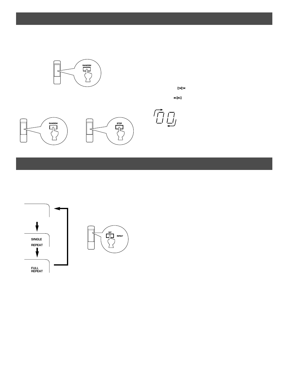 Random-sequence play, Repeat play | Yamaha CDX-10 User Manual | Page 10 / 20
