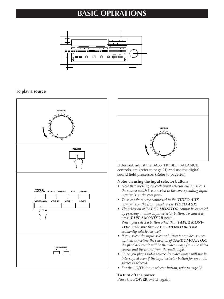 Basic operations | Yamaha RX-V2090 User Manual | Page 19 / 40