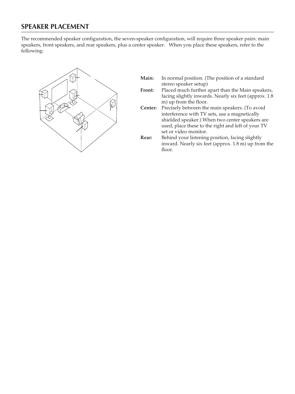 8speaker placement | Yamaha RX-V2090 User Manual | Page 8 / 40