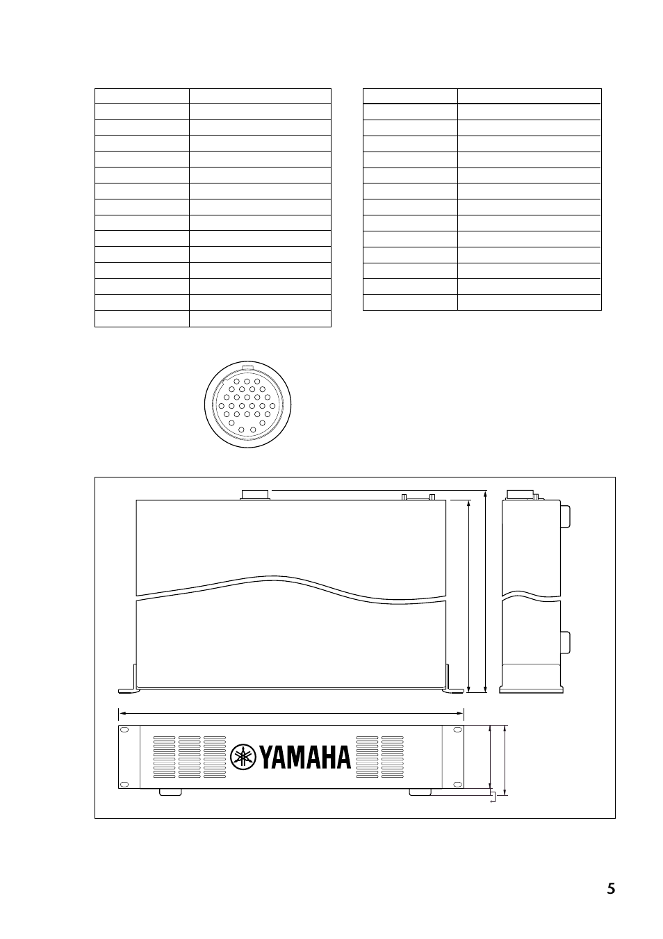 Dc output端子のピン配列, Dc output端子 | Yamaha PW1D User Manual | Page 11 / 12