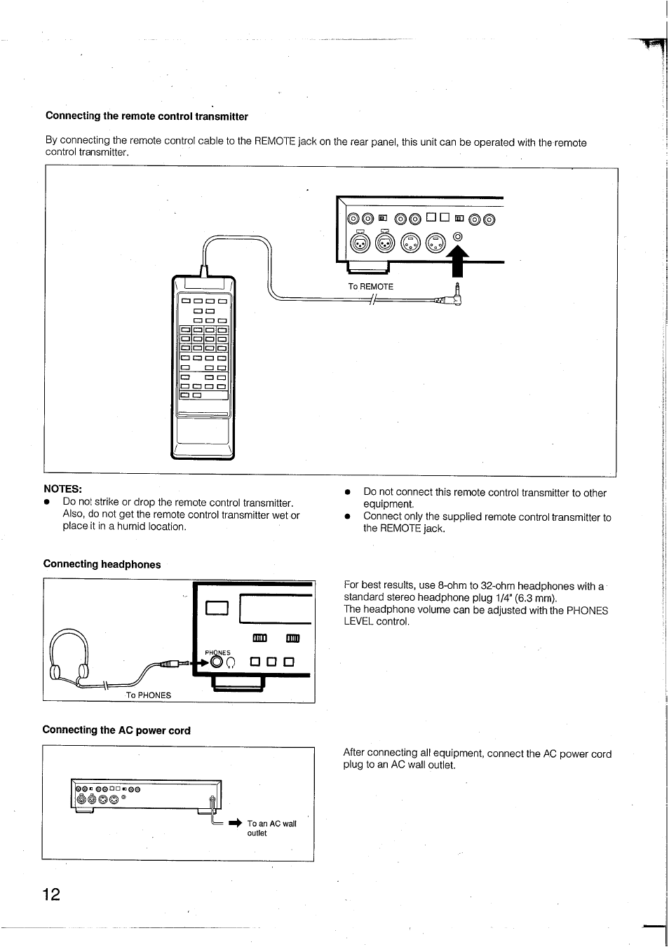 Notes | Yamaha DTR2 User Manual | Page 12 / 88