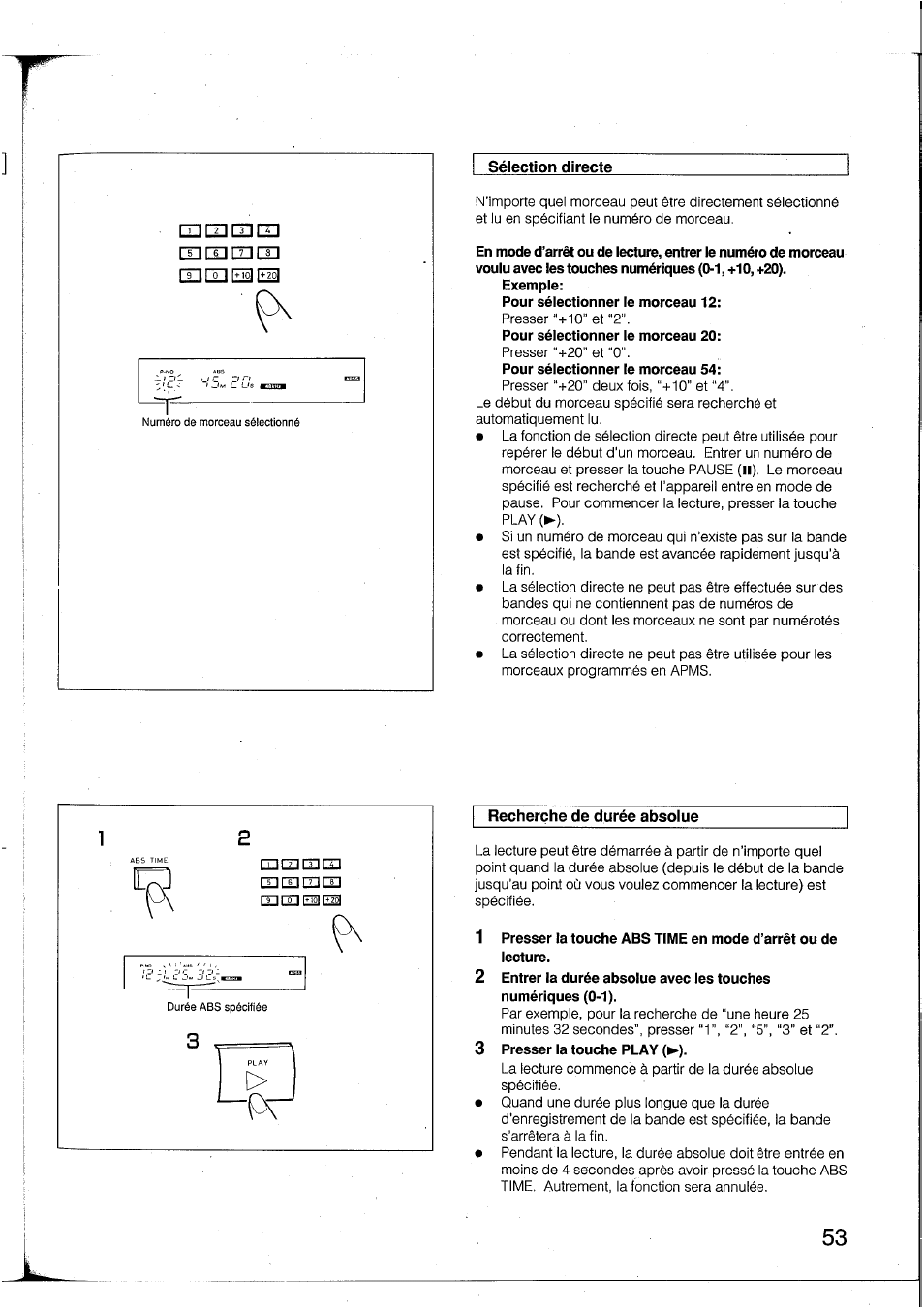 Sélection directe, 3 presser la touche play (►) | Yamaha DTR2 User Manual | Page 53 / 88