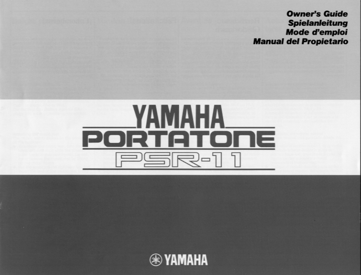 Yamaha Portatone PSR-11 User Manual | 20 pages