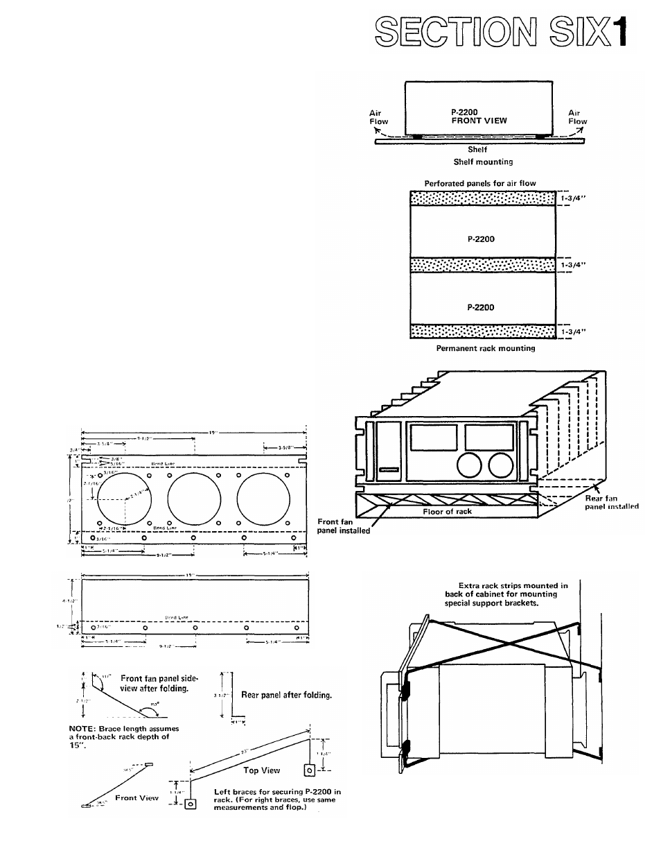 Installation and detailed operation section six, Physical mounting, Installation and detailed operation | Yamaha P-2200 User Manual | Page 22 / 59