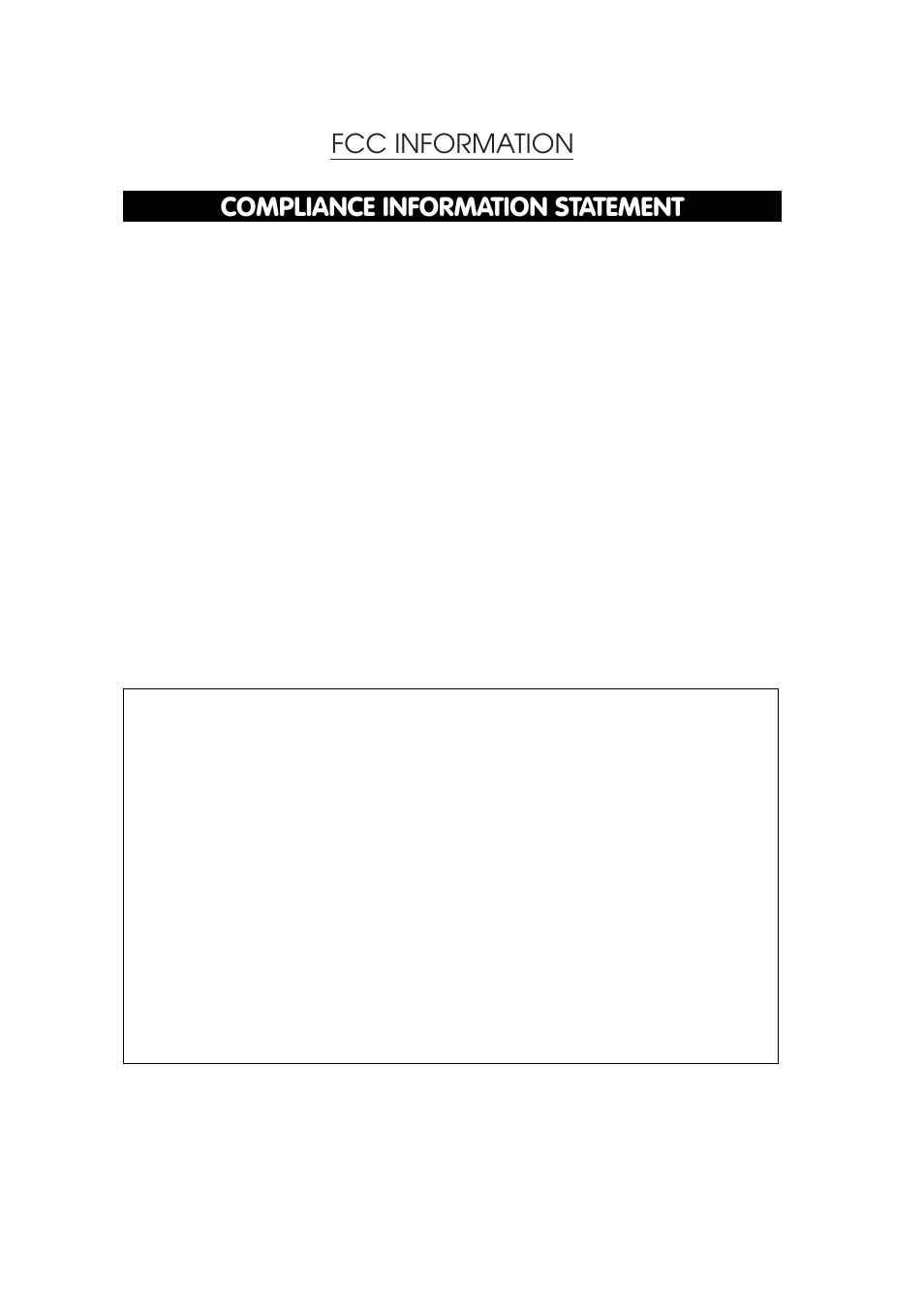 Compliance information statement, Fcc information | Yamaha CRW8824IX Series User Manual | Page 2 / 44