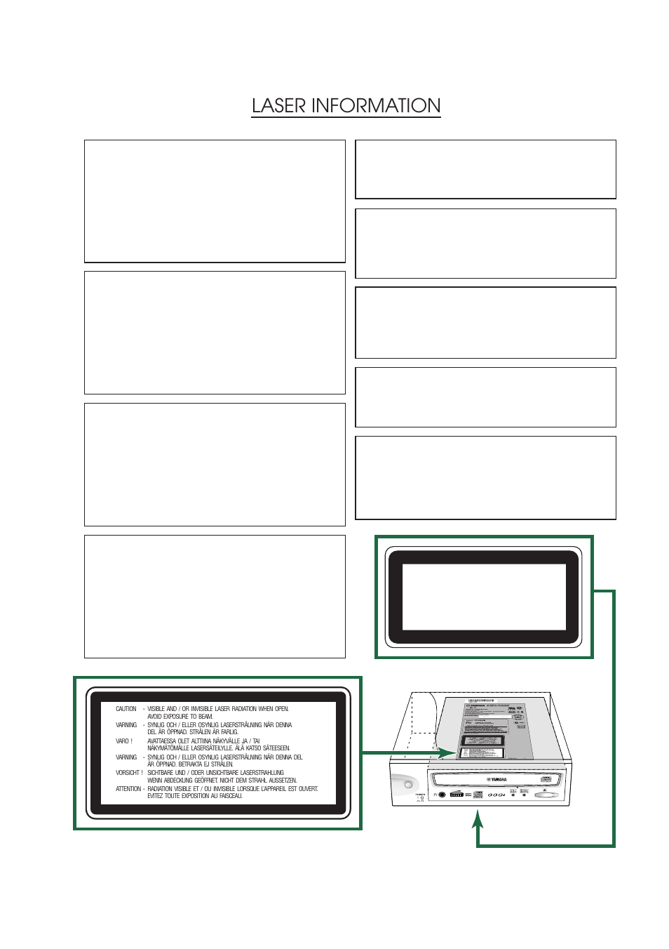 Laser information | Yamaha CRW8824IX Series User Manual | Page 3 / 44