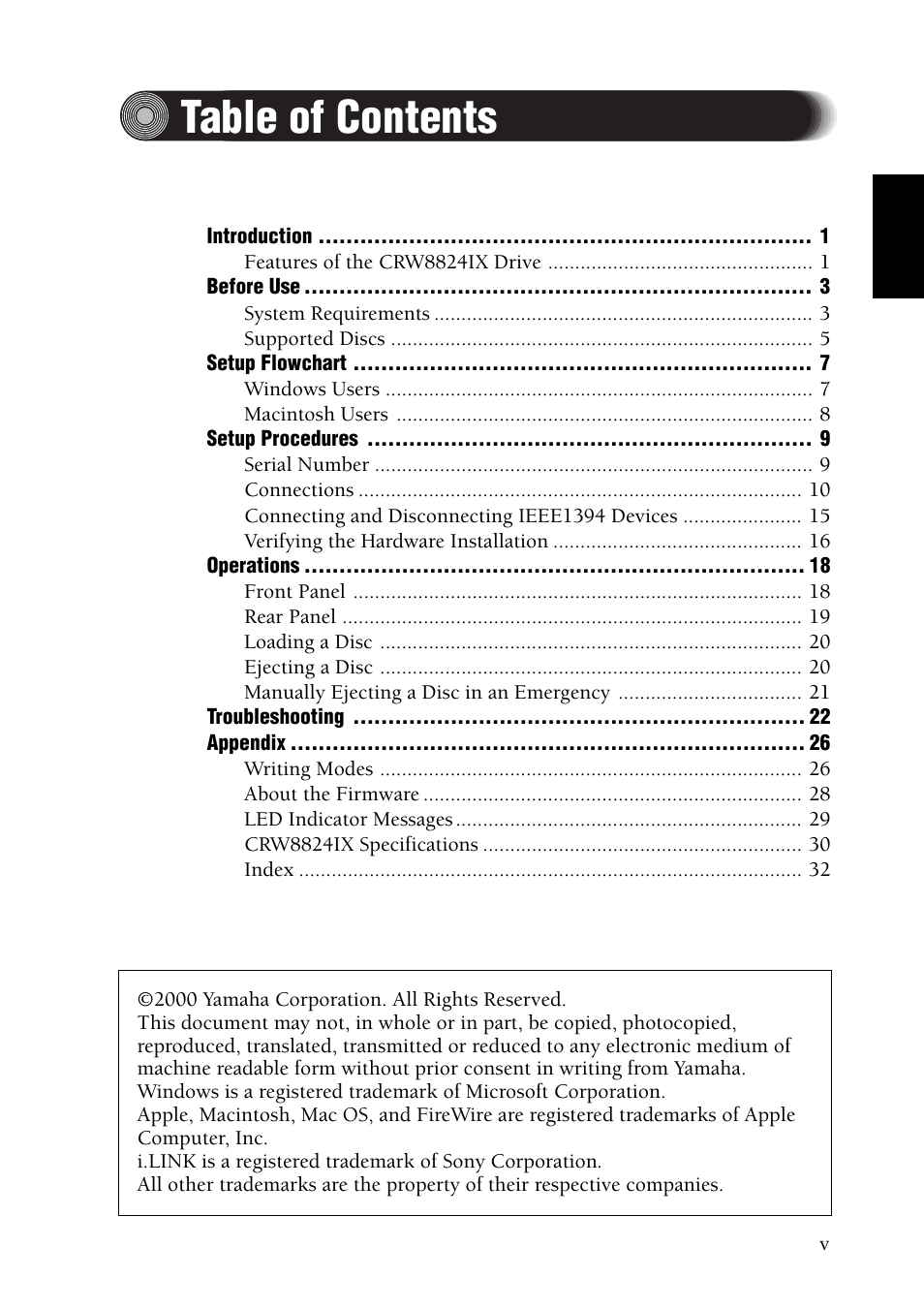 Yamaha CRW8824IX Series User Manual | Page 9 / 44