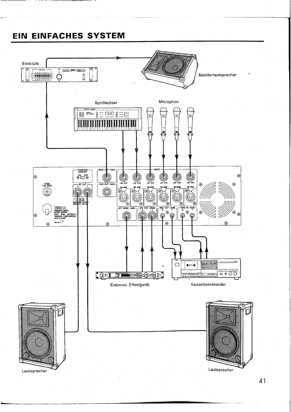 Ein einfaches system | Yamaha EM1620 User Manual | Page 43 / 48