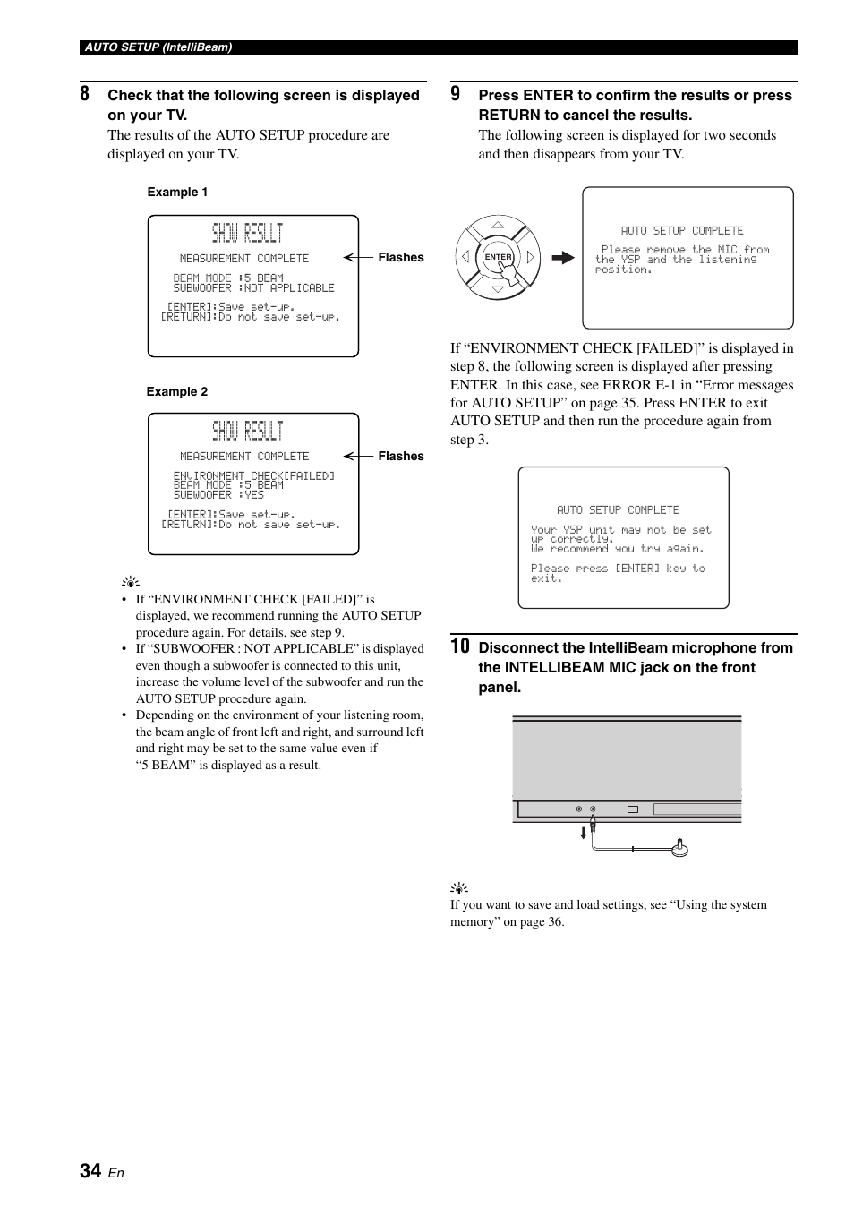 Show result | Yamaha Digital Sound Projector YSP-3050 User Manual | Page 38 / 118