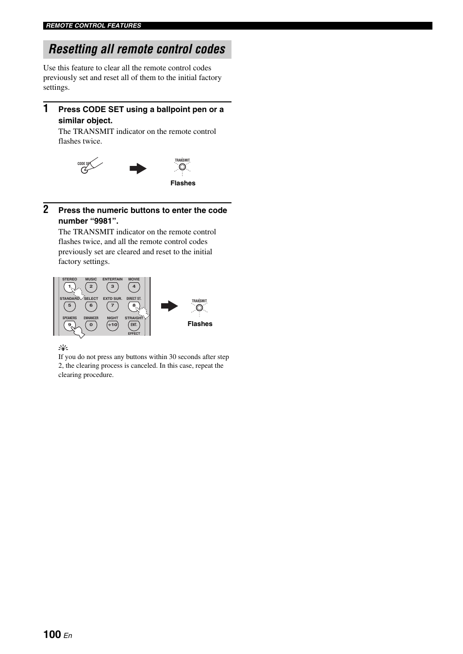 Resetting all remote control codes | Yamaha RX-N600D User Manual | Page 102 / 142