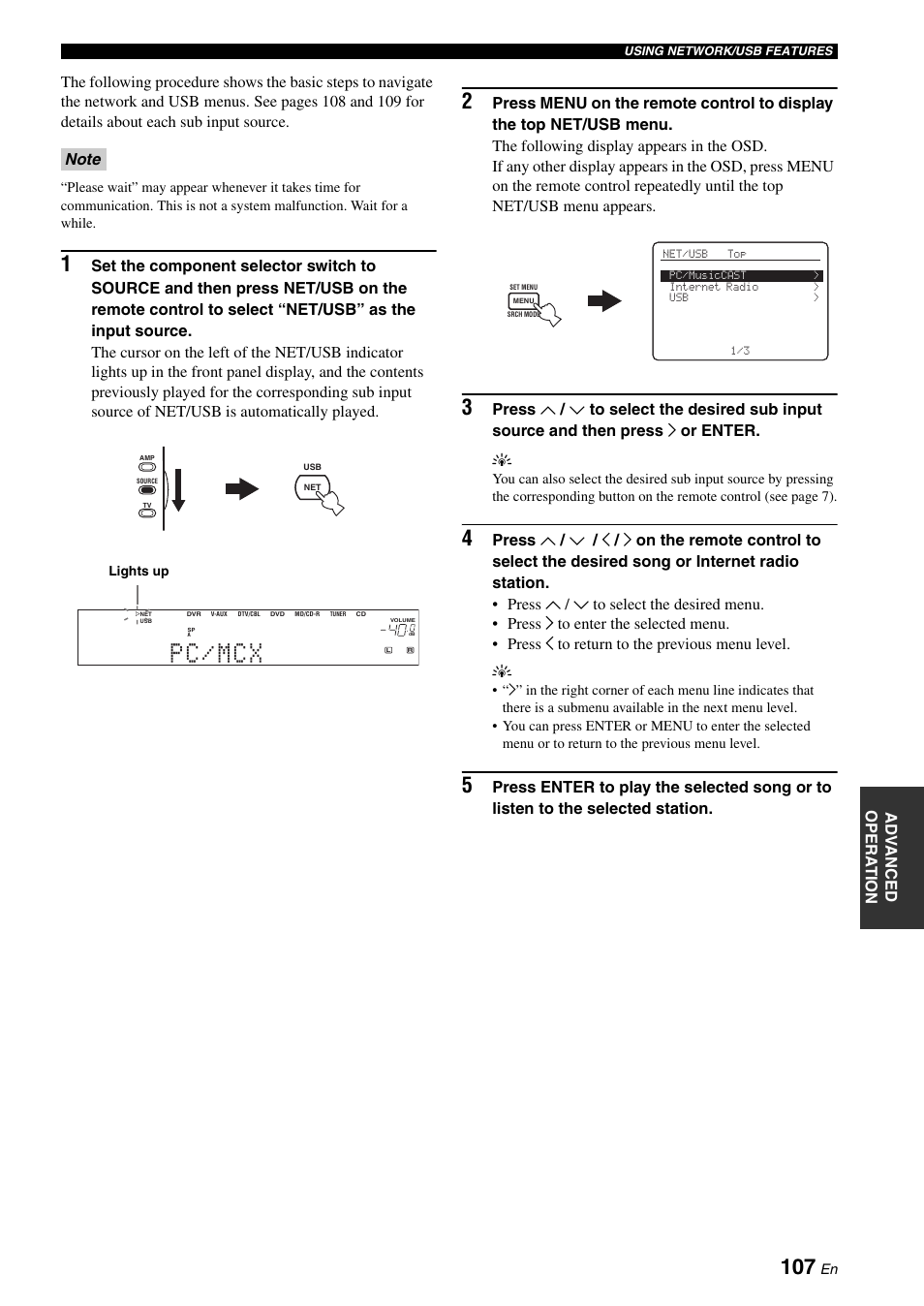 P c / m c x | Yamaha RX-N600D User Manual | Page 109 / 142