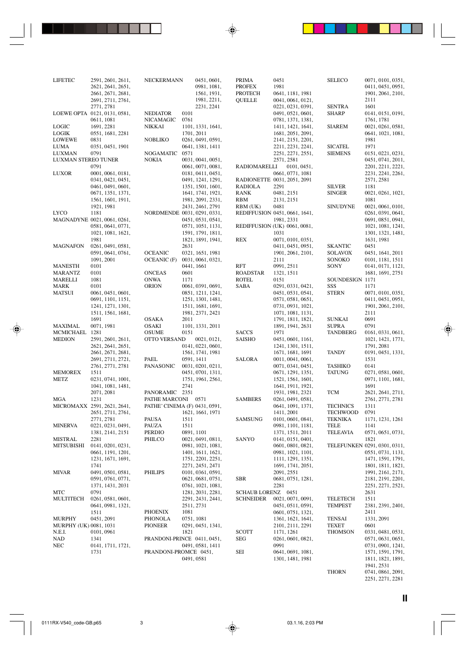 Yamaha RX-V540RDS User Manual | Page 63 / 67