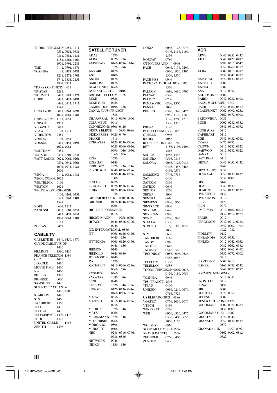 Yamaha RX-V540RDS User Manual | Page 64 / 67