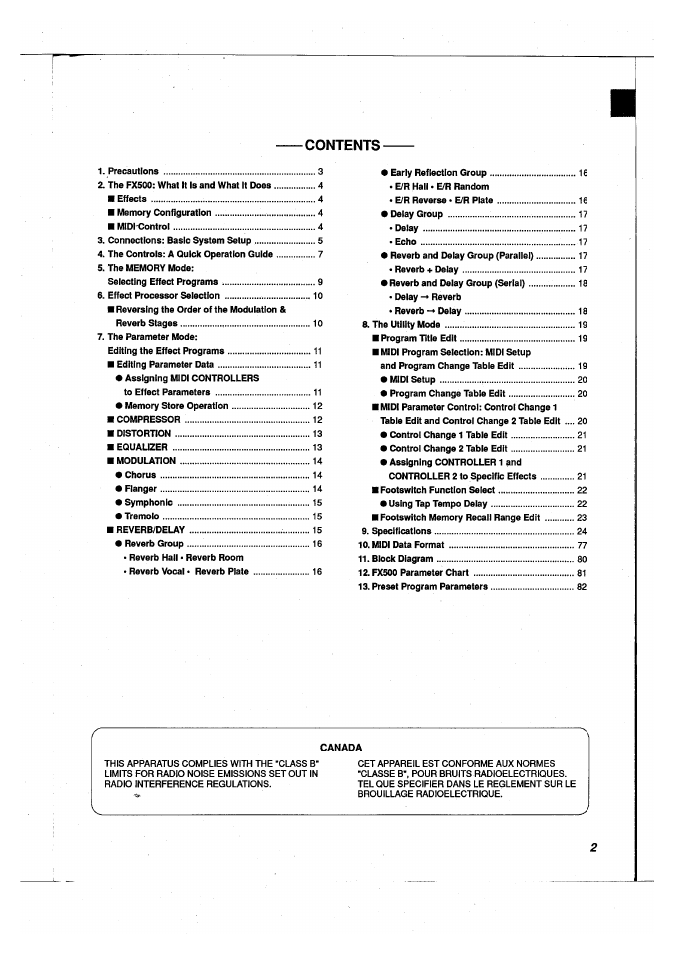 Yamaha FX500 User Manual | Page 3 / 97