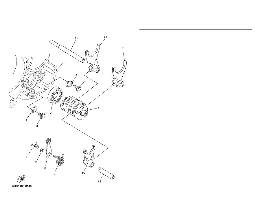 Shift cam - fork | Yamaha YZ125K1 User Manual | Page 21 / 53